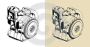 Wankel rotary engine illustrations