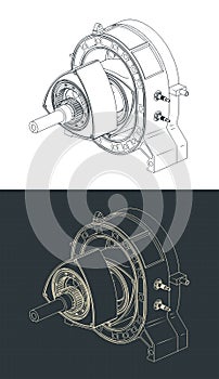 Wankel rotary engine isometric drawings