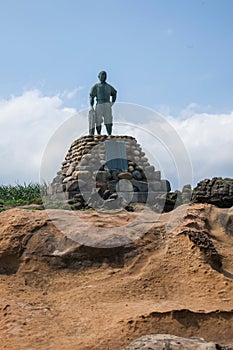 Wanli District, New Taipei City, Taiwan Yehliu Geopark bronze statue of Lin Tian Zhen