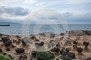 Wanli District, New Taipei City, Taiwan Yehliu Geopark mushroom-shaped rock strange rocky landscape