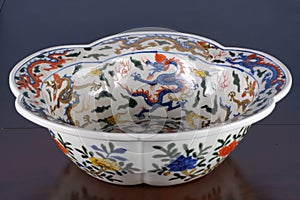 Wanli period Wucai dragon bowl photo