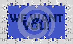 We want you with jigsaw border