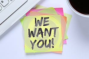 We want you jobs, job working recruitment employees career desk