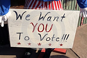 We want you to Vote Folk Art Sign