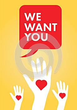 We want you vector icon