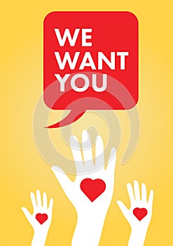 We want you vector icon photo