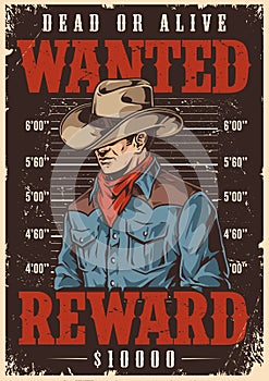 Wanted bandit vintage poster colorful