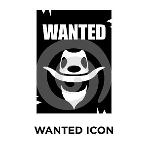 Wanted icon vector isolated on white background, logo concept of