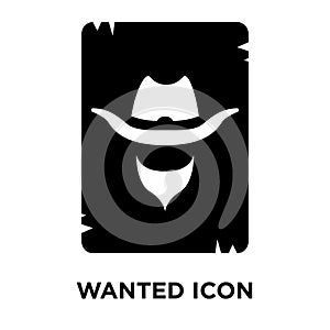 Wanted icon vector isolated on white background, logo concept of