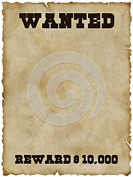 Wanted poster (with clipping path)