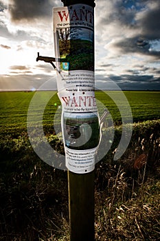Wanted poster in fenland