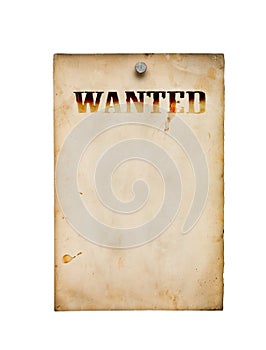 Wanted poster isolated