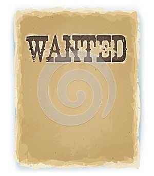 Wanted Poster On Vintage Background