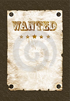Wanted poster on wall
