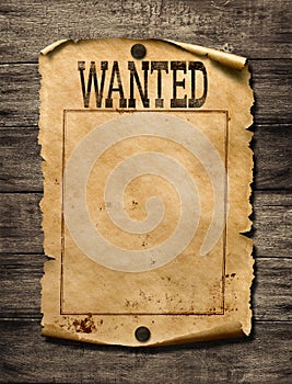 Wanted for reward poster 3d illustration photo