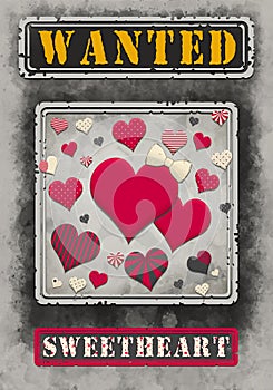Wanted Sweetheart Poster Illustration High Resolution photo