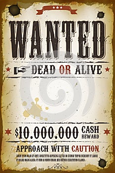 Wanted Vintage Western Poster