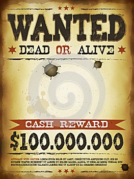 Wanted Vintage Western Poster