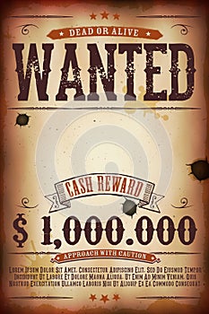 Wanted Vintage Western Poster