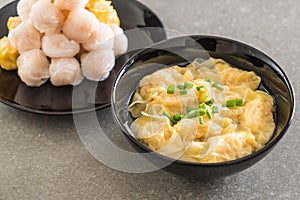 Wanton soup on table