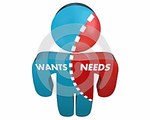 Wants Vs Needs Person Desires Demands Survey