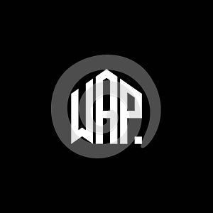 WAP letter logo design on BLACK background. WAP creative initials letter logo concept. WAP letter design