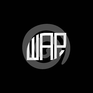 WAP letter logo design on black background. WAP creative initials letter logo concept. WAP letter design.WAP letter logo design on