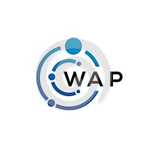 WAP letter technology logo design on white background. WAP creative initials letter IT logo concept. WAP letter design