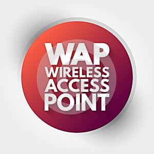 WAP - Wireless Access Point acronym, technology concept background
