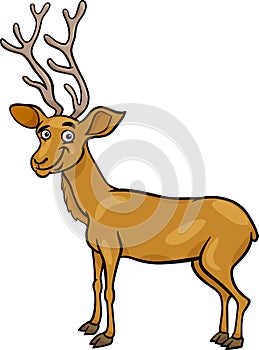 Wapiti deer cartoon illustration