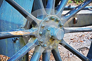 War cannon at Castello, wheel detail, Conegliano