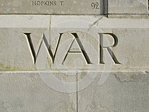 War carved in memorial