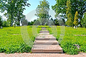 War cemetery of the First world war 1914. Burial of Russian and German soldiers. The village of Zaozernoe, Kaliningrad region