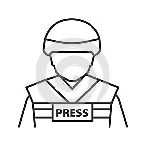 War correspondent linear icon