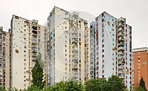 War Damaged House in Sarajevo. Bosnia and Herzegovina