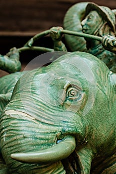 War elephant charging into battle