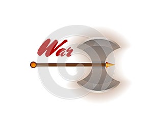 War game element with two blades axe
