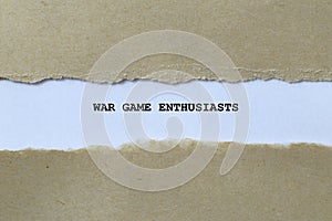 war game enthusiasts on white paper