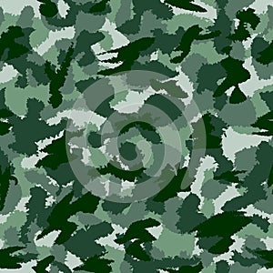 War green forest camouflage seamless vector pattern.