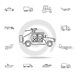 war humvee military icon. Detailed set of transport outline icons. Premium quality graphic design icon. One of the collection icon