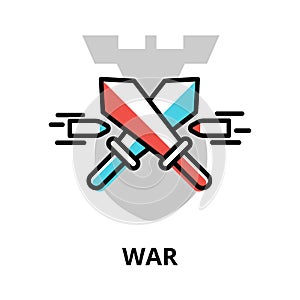 War icon concept, politics collection