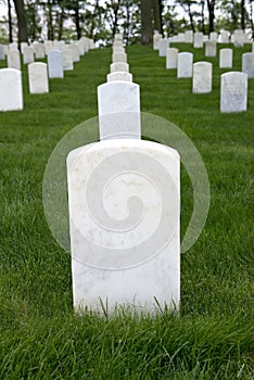 War Memorial Cemetery with Blank Tombstone Grave Marker