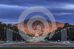 War Memorial light in the darkness