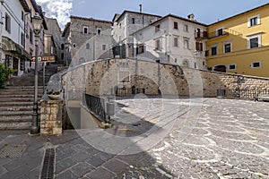 The War Memorial in Piazza Aldo Moro, historic center of Cascia, Italy, in a moment of tranquility photo