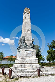 War Memorial in Piazzale Martiti di Montemaggio. San Gimignano, Italy photo