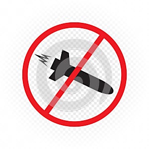 war with missiles ban sign symbol icon photo