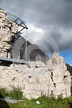 War monument in passo valparola and hexenstein