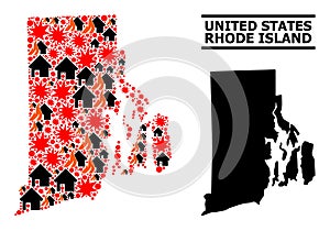 War Mosaic Map of Rhode Island State
