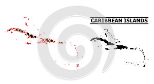 War Pattern Map of Caribbean Islands