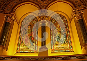 War and Peace in the Main Hall of the James A. Garfield Memorial, Cleveland, Ohio, U.S.A. photo